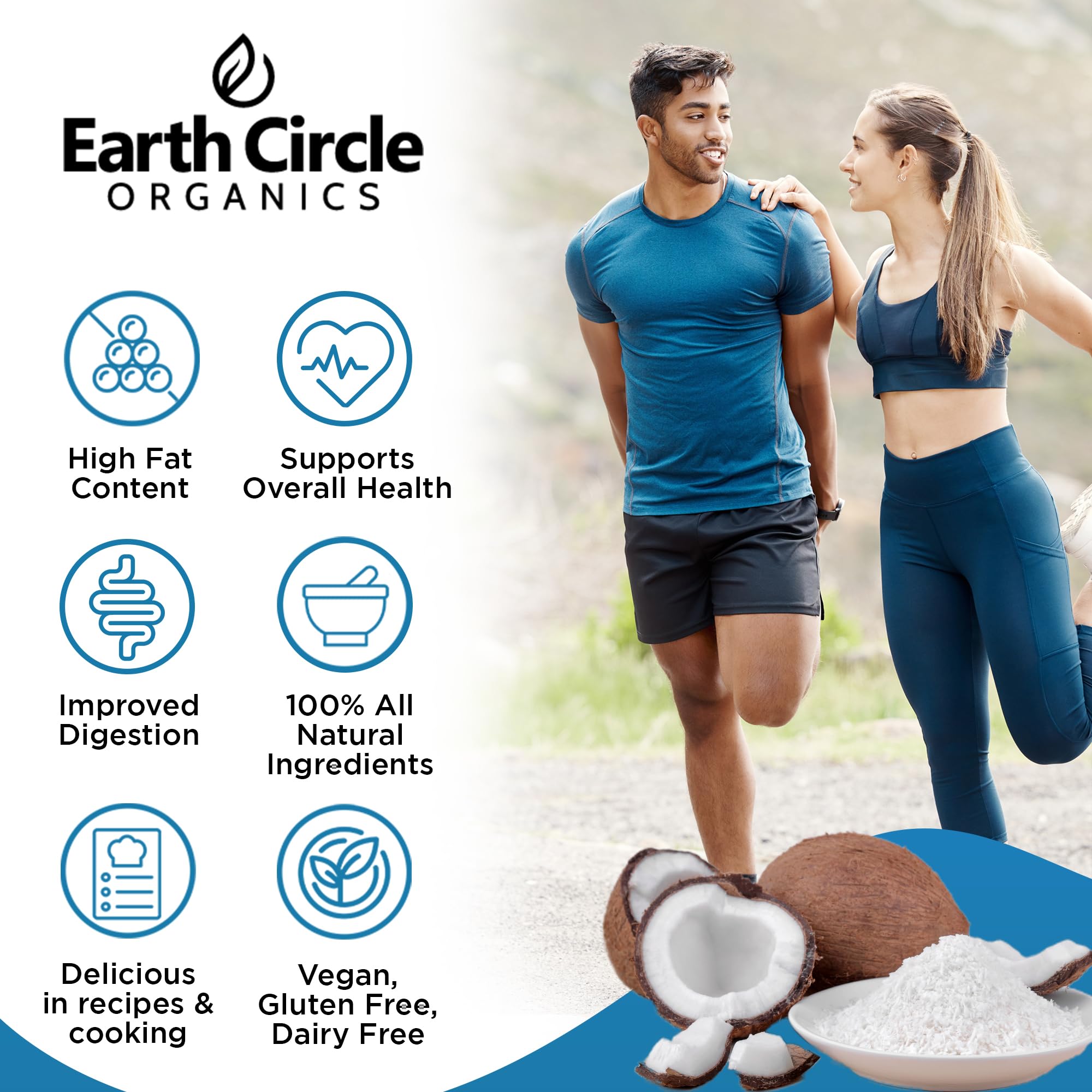 Earth Circle Organics powder texture closeup highlights smooth, creamy granules