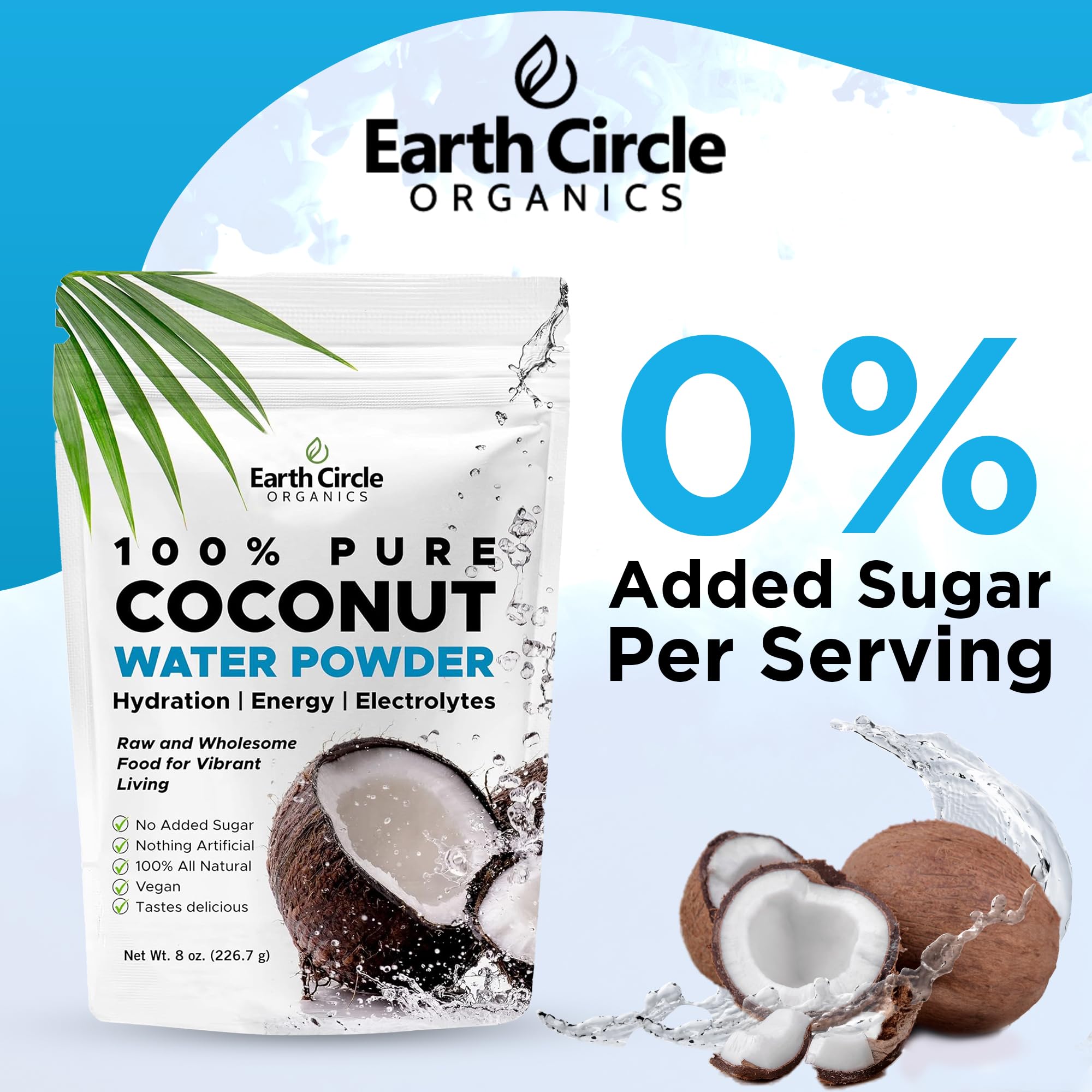 Earth Circle Organics scoop with powder illustrating suggested serving size