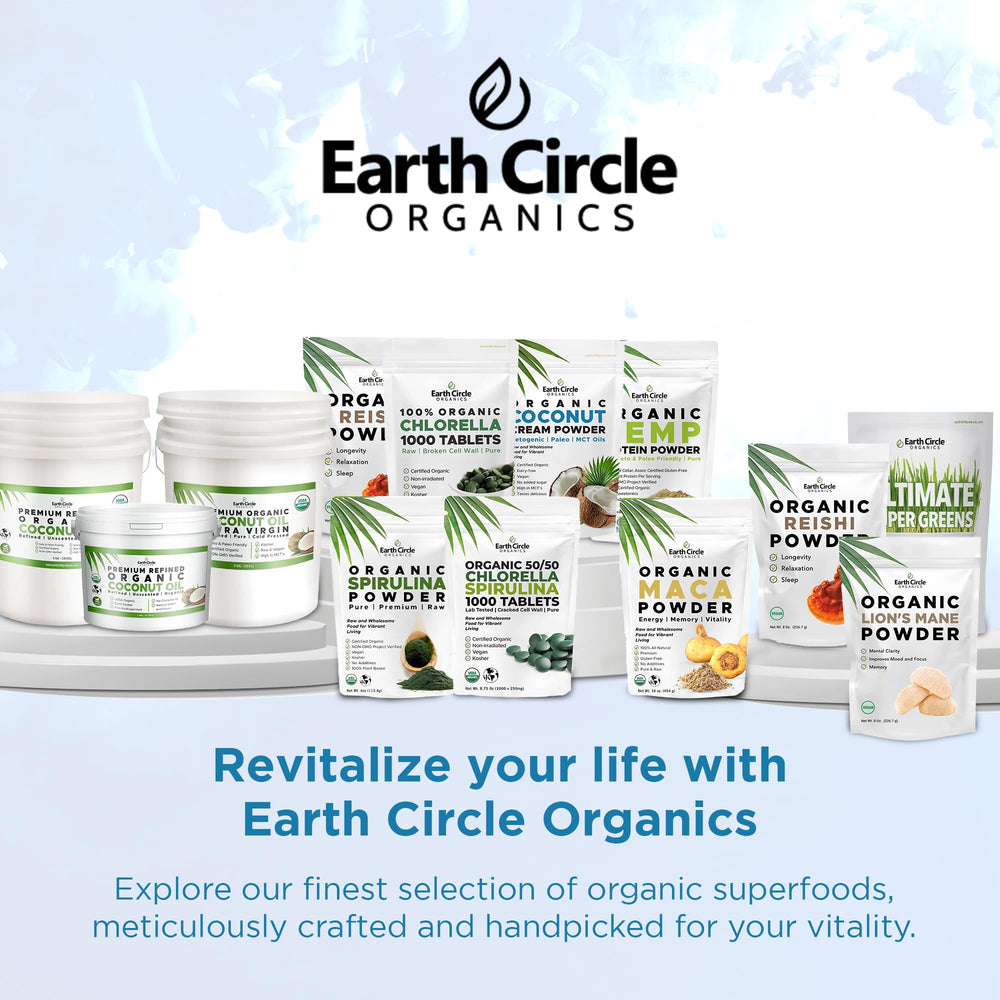 Earth Circle Organics size comparison with one-pound bag for pantry scale