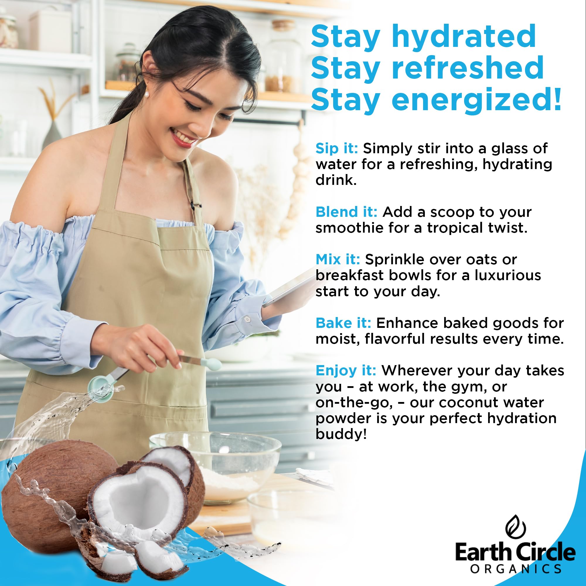 Earth Circle Organics mixed drink in a travel bottle for on-the-go hydration