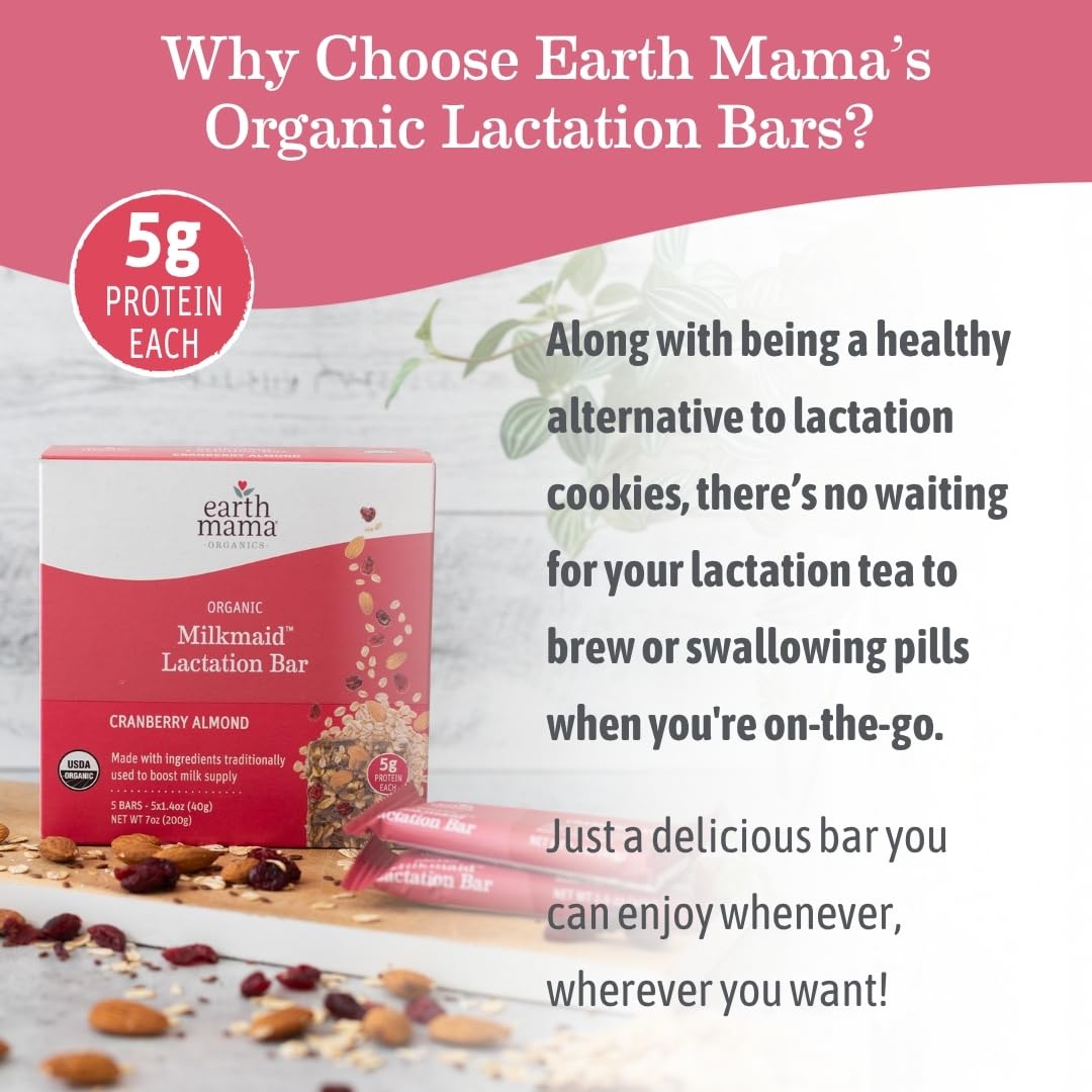 Earth Mama bar in hand for size comparison and easy snacking benefit