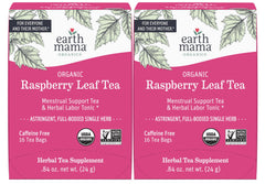 Earth Mama front packaging showing organic raspberry leaf and benefits