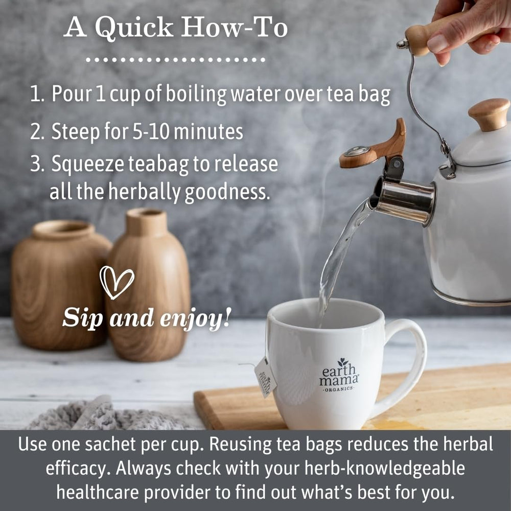 Earth Mama iced tea pitcher poured over ice showing refreshing hydration benefit