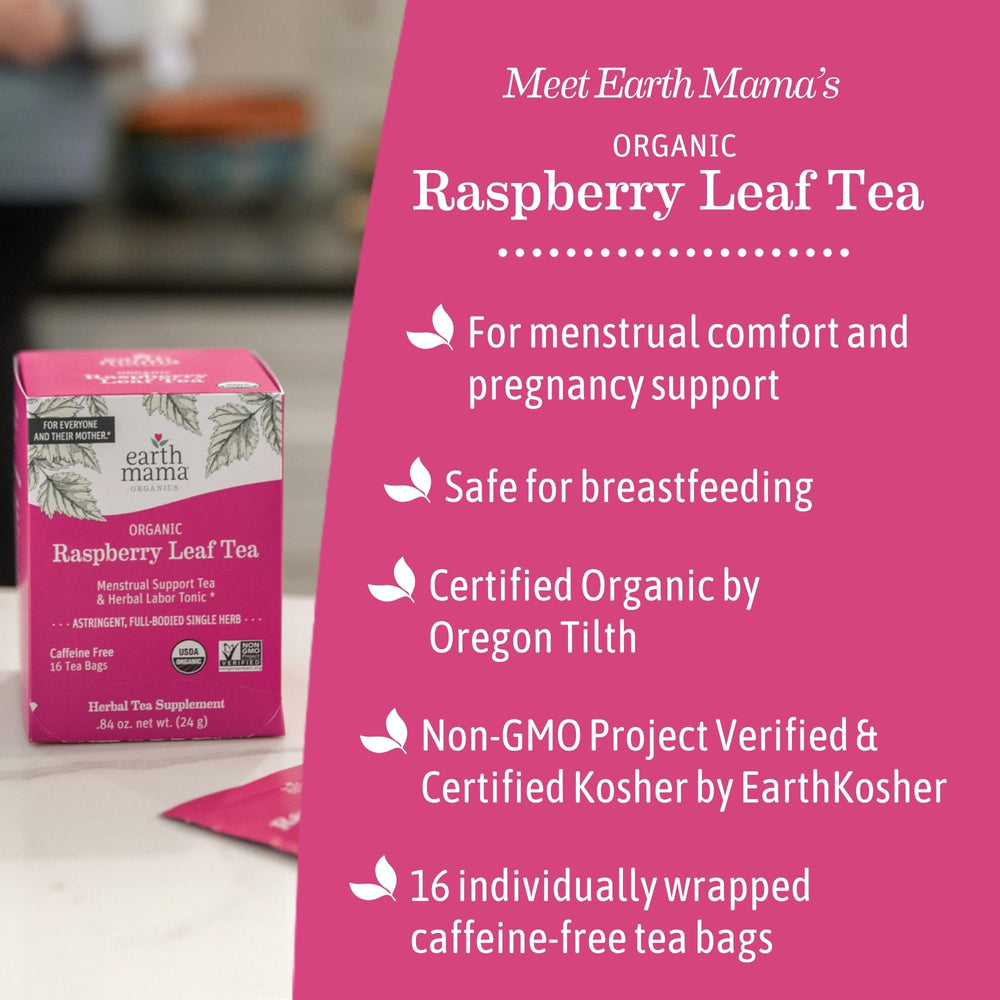 Earth Mama loose leaf texture of red raspberry leaf emphasizing pure ingredient