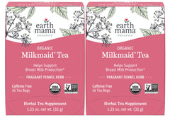 Earth Mama front box showing organic Milkmaid Tea packaging and clear benefits