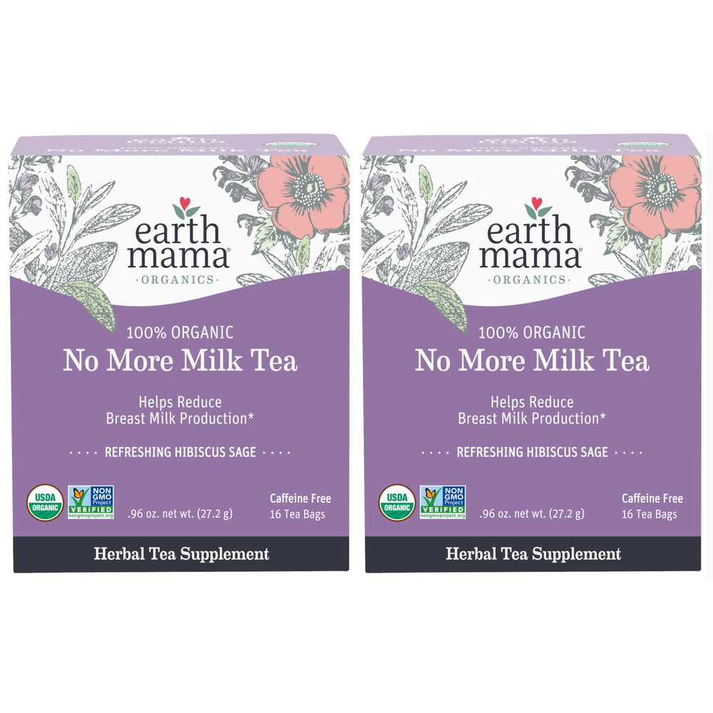 Earth Mama front box showing No More Milk Tea for weaning relief