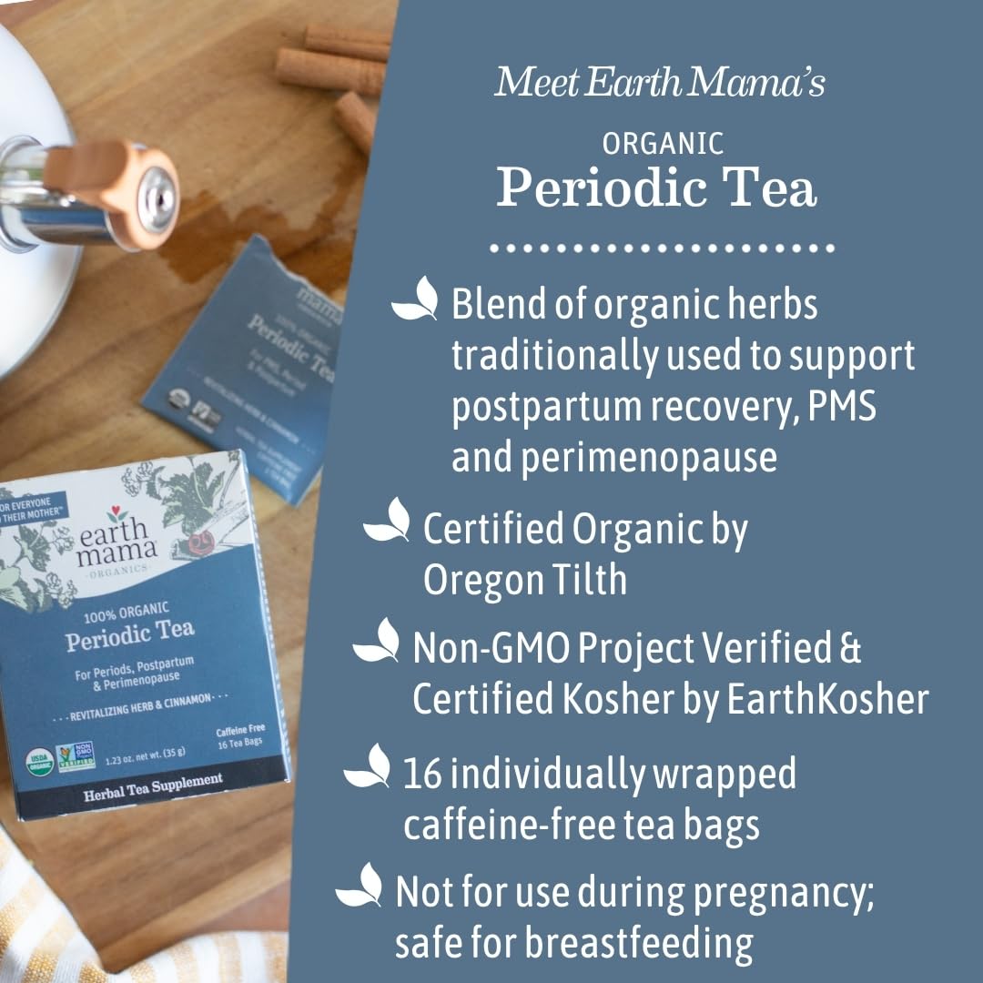 Earth Mama tea bag close-up emphasizing sealed bag and convenient single-serve brewing