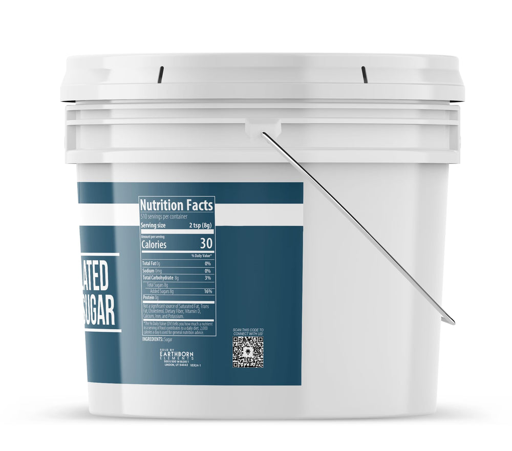 Earthborn Elements in-use measuring scoop inside bucket demonstrating easy portioning