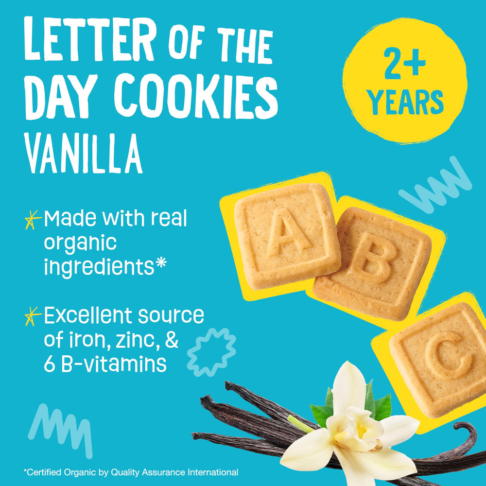 Earth's Best close-up on cookie texture highlighting crunch and gentle vanilla taste