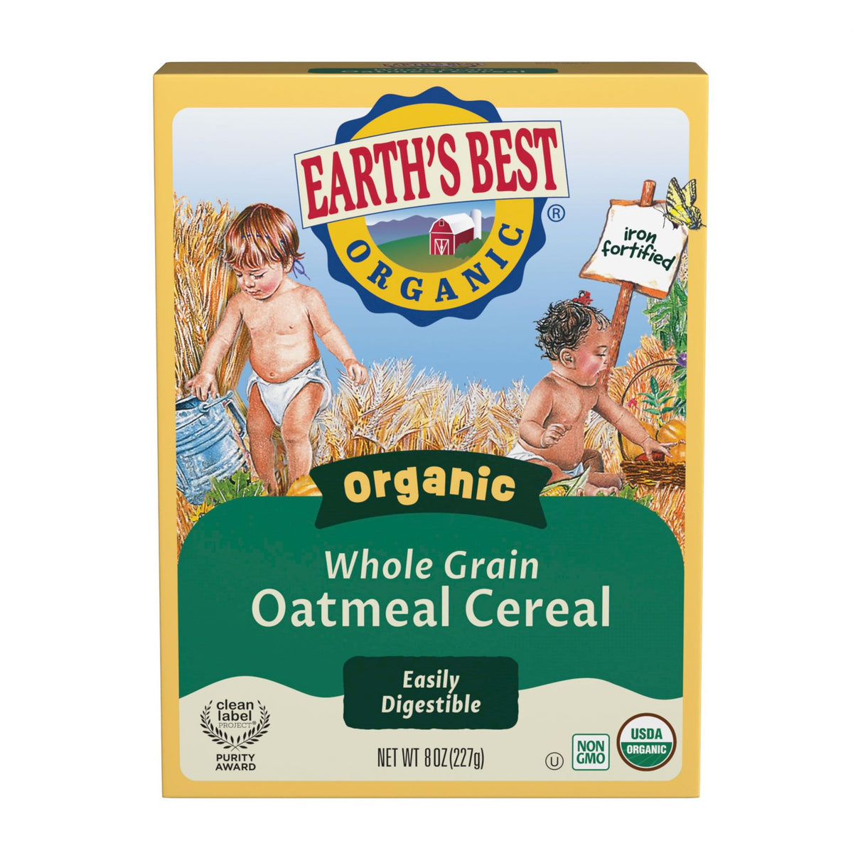 Earth's Best front packaging showing brand and clear product name for easy identification