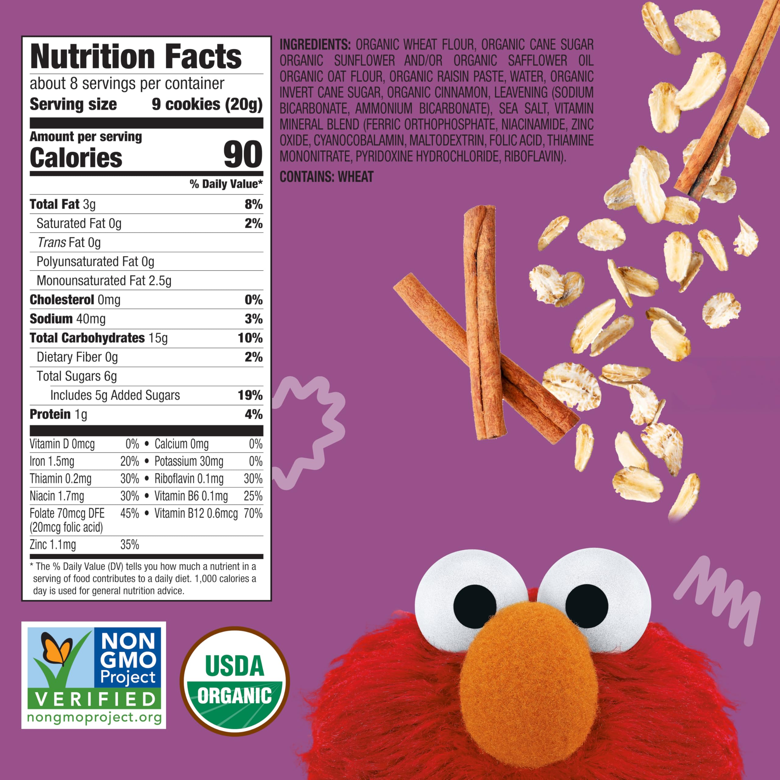 Earth's Best ingredients display oats and cinnamon for wholesome organic flavor