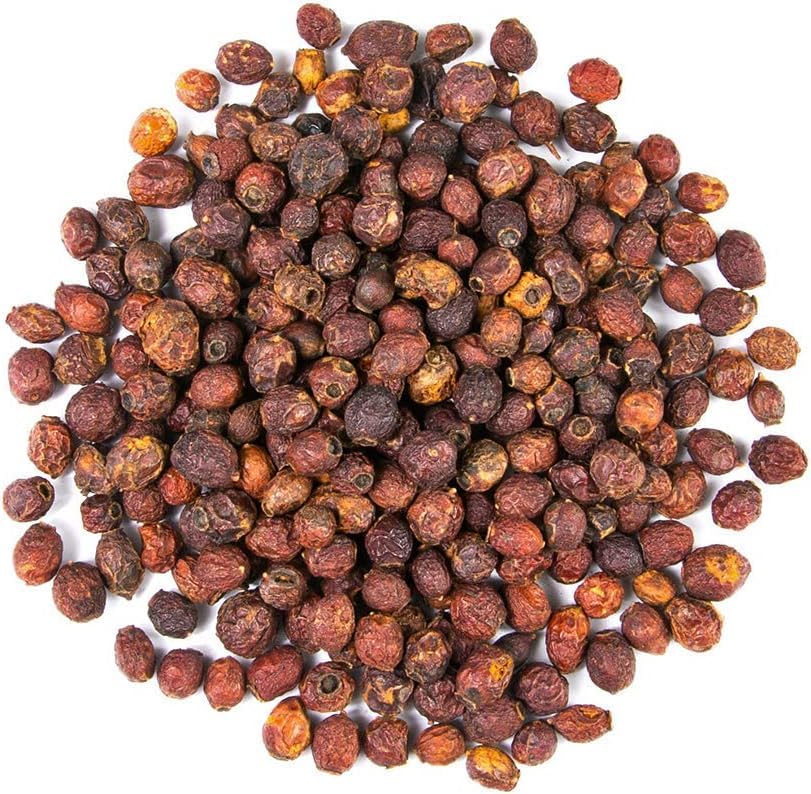 EarthWise Aromatics front packaging showing 1 lb organic hawthorn berries and label benefit