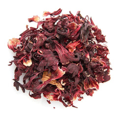 EarthWise Aromatics front packaging of 1 lb organic hibiscus showing label and weight, clear product benefit