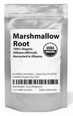 EarthWise Aromatics marshmallow root next to measuring cup showing 16oz scale and portion control benefit