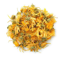 EarthWise Aromatics front packaging showing 1 lb organic calendula flowers and label benefits