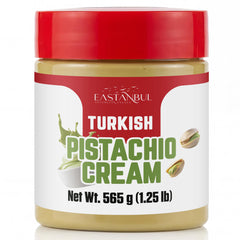 Eastanbul jar front view showing premium pistachio cream and brand appeal
