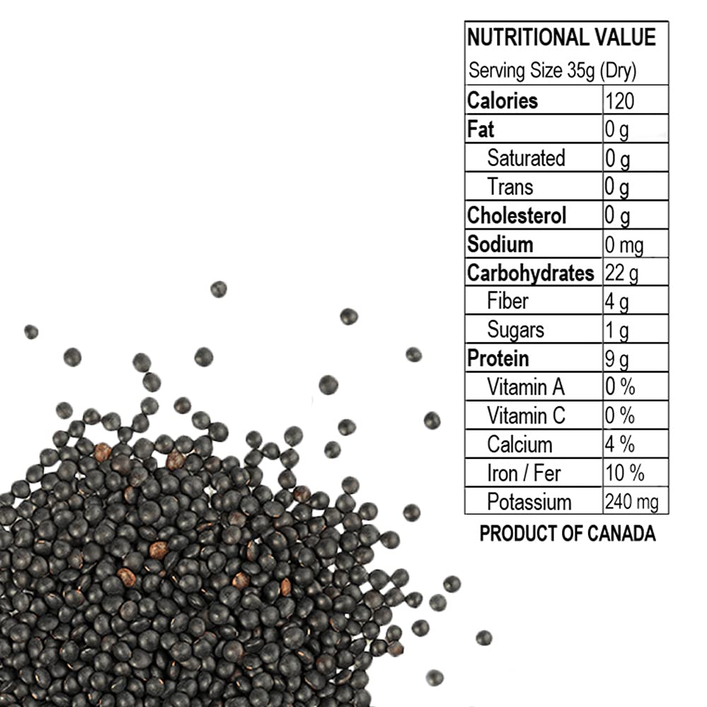 Eastern Feast cooked black beluga lentils in salad bowl, firm texture and high-protein benefit