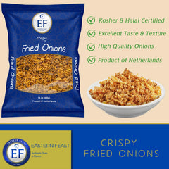 Eastern Feast close-up of golden crunchy fried onions highlighting crispy texture for added mouthfeel