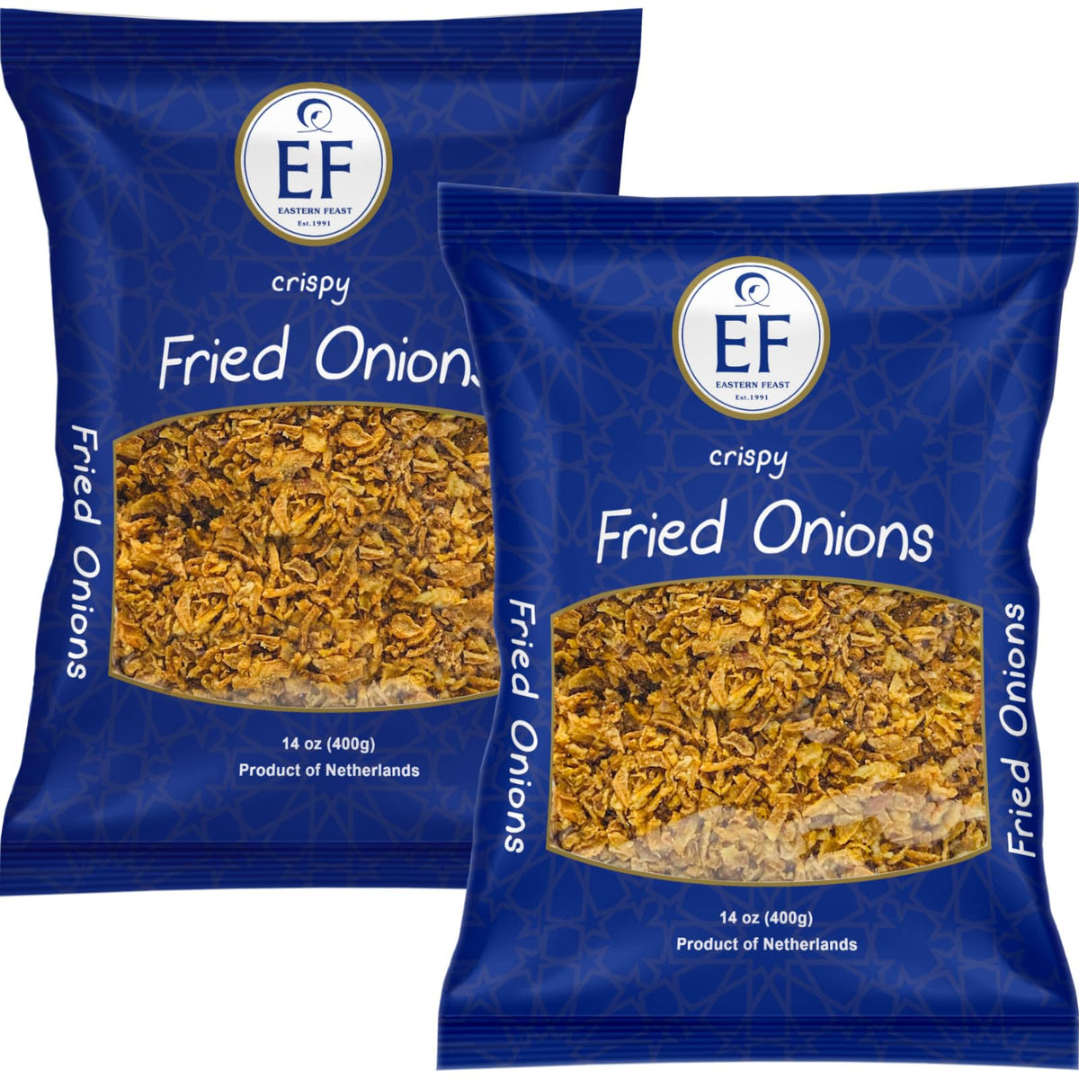 Eastern Feast front packaging showing two 14 oz bags and clear branding for quick identification and purchase
