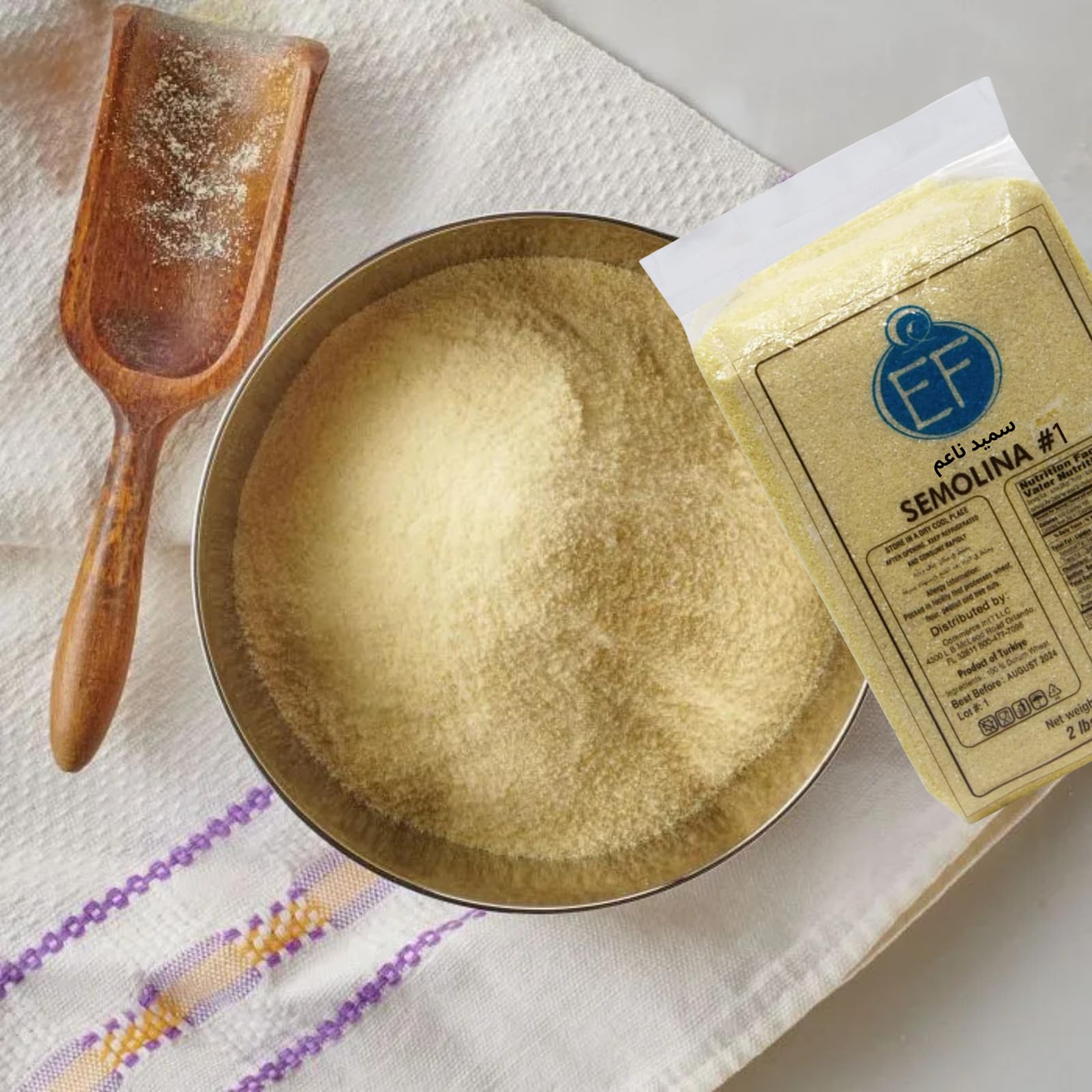 Eastern Feast semolina used in cooked pasta and bread demonstrating golden color
