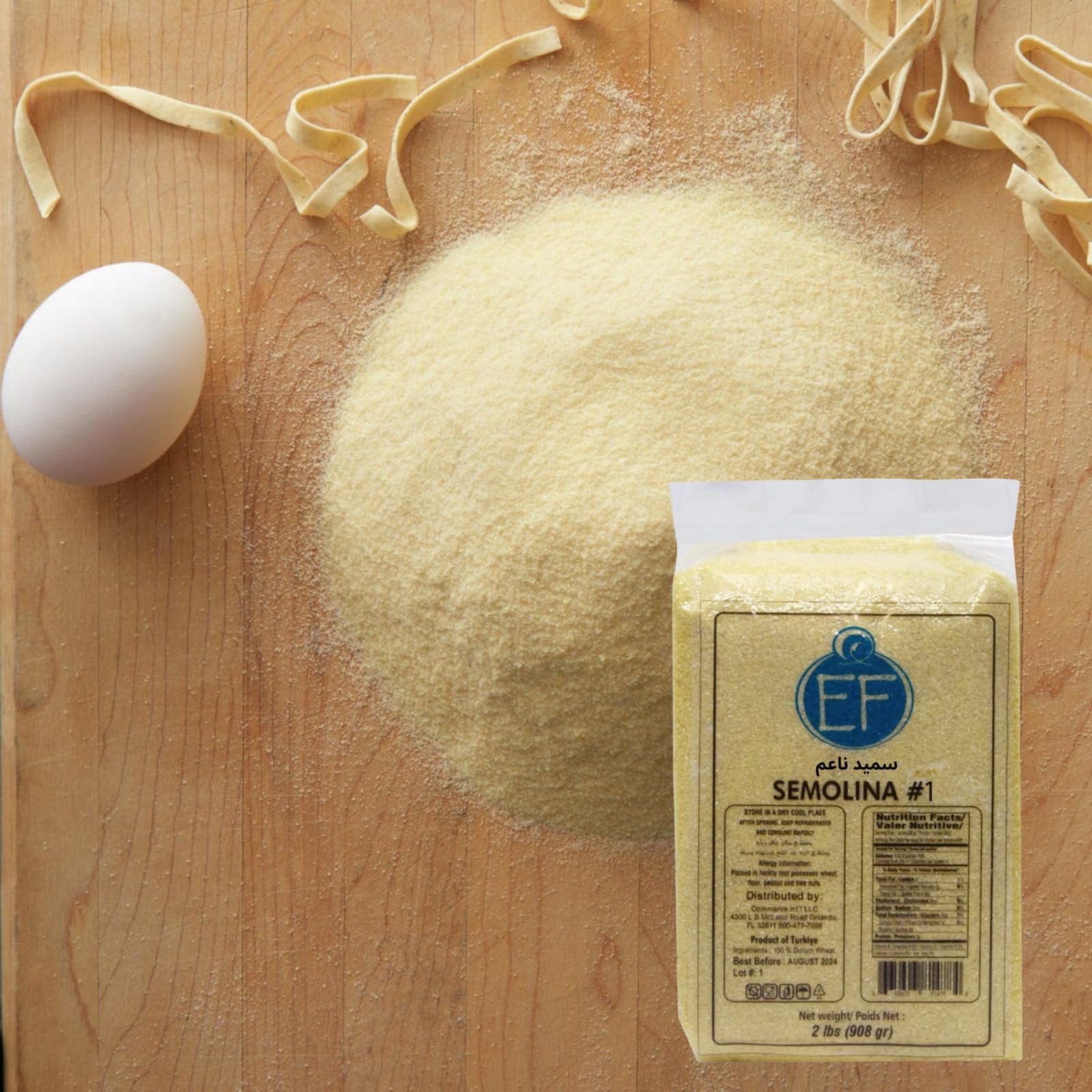 Eastern Feast fine grain close-up of semolina texture for smooth dough consistency