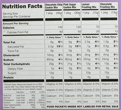 Easy Bake refill pack contents laid out, displays mixes and instructions for quick start