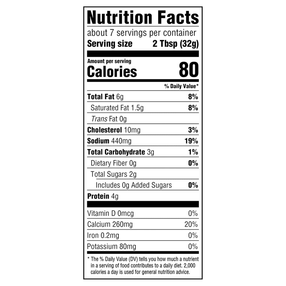 EASY CHEESE nutrition and ingredient label close-up showing product transparency
