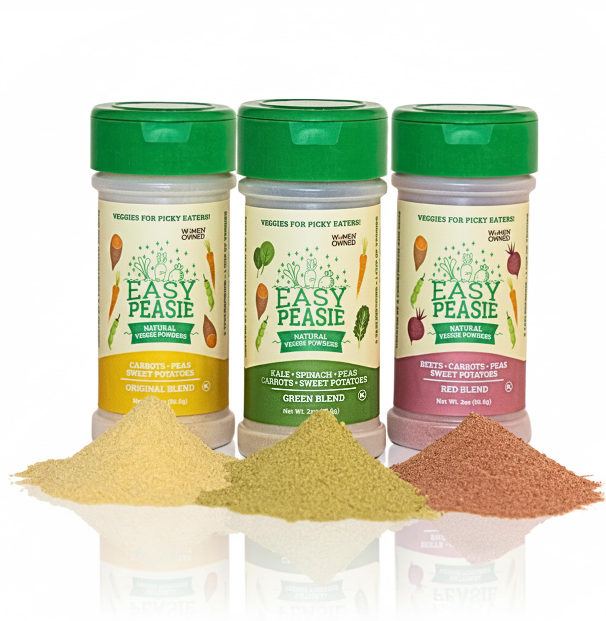 EasyPeasie front packaging 3-pack showing variety and convenience