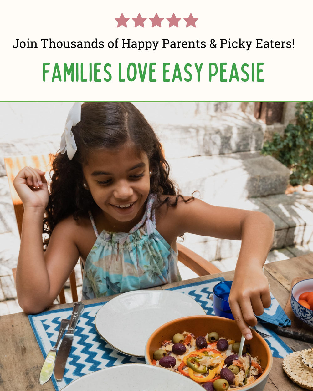 EasyPeasie label and ingredient list showing 100% vegetable transparency