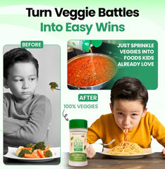 EasyPeasie open jar Original powder revealing fine vegetable texture