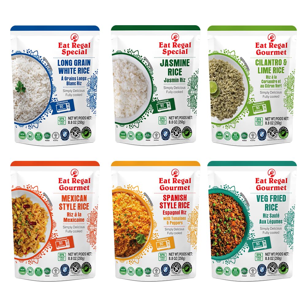 Eat Regal jasmine rice close-up texture highlighting fluffy grains and aromatic appeal