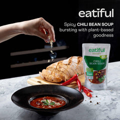 EATIFUL close-up of chili texture with quinoa and beans for hearty protein