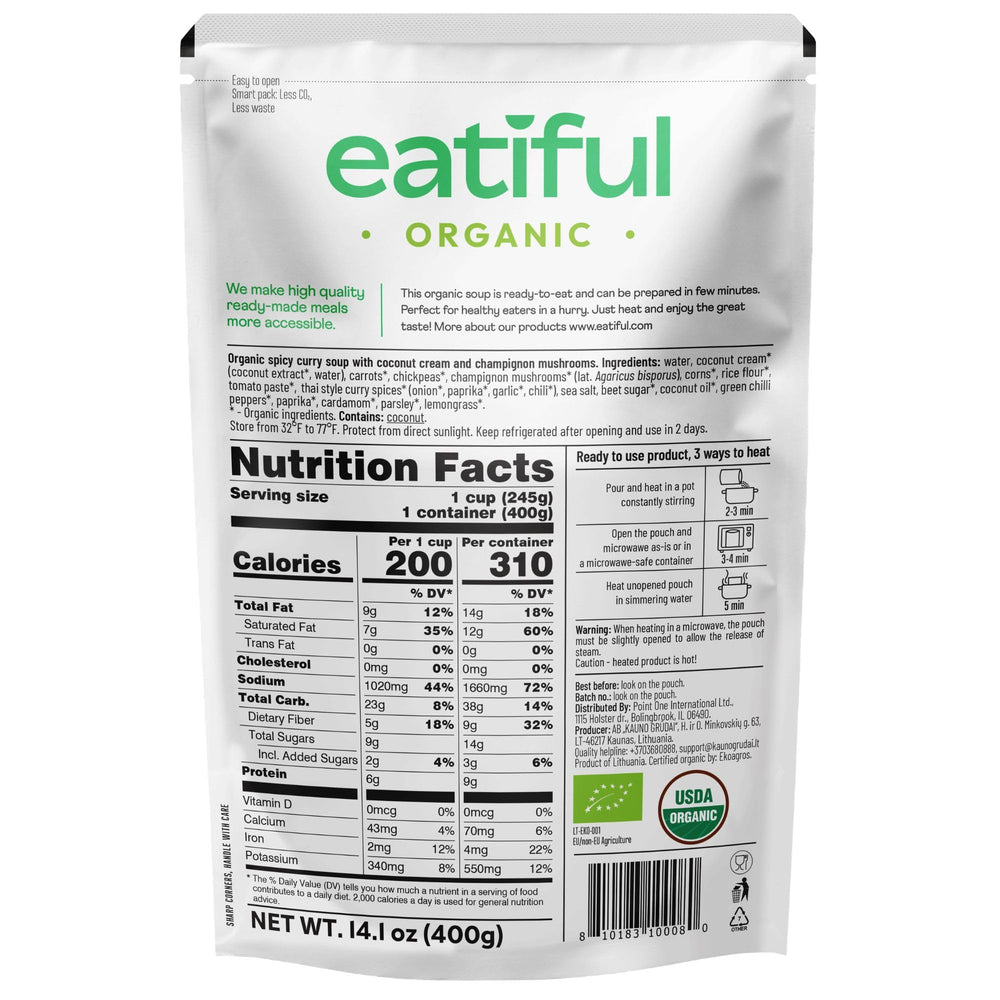 EATIFUL label and nutrition details showing ingredient transparency
