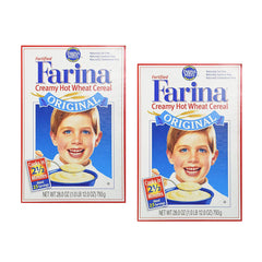 ebaney front packaging of fortified farina two 28 oz boxes showing brand and value