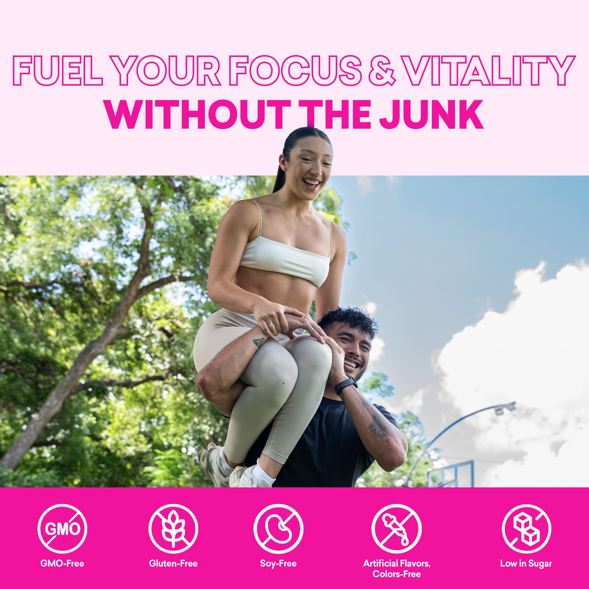 EBOOST pouring into a glass with fizz to show refreshing, sparkling texture