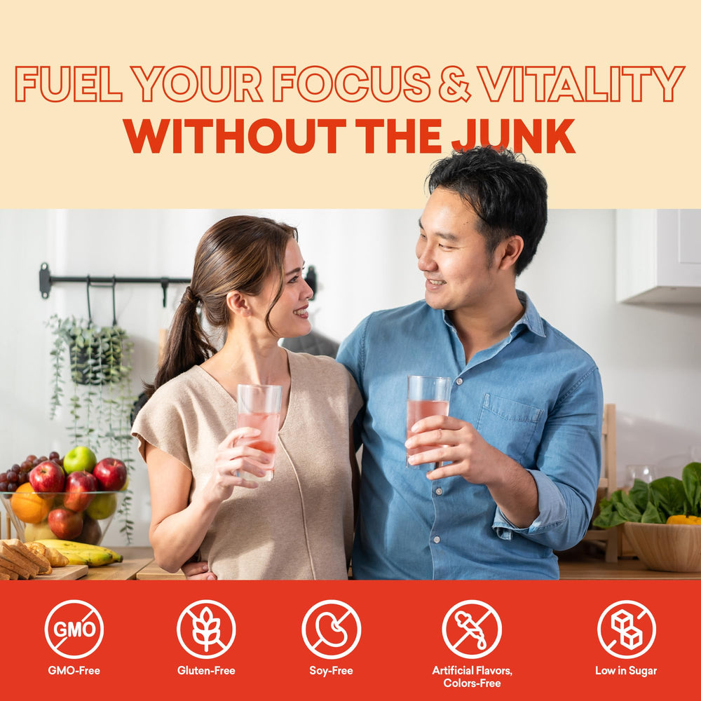 EBOOST can beside fresh orange and mango showing natural flavor