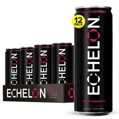 Echelon front view can showing Berry Habanero branding and vibrant colors, highlights energy