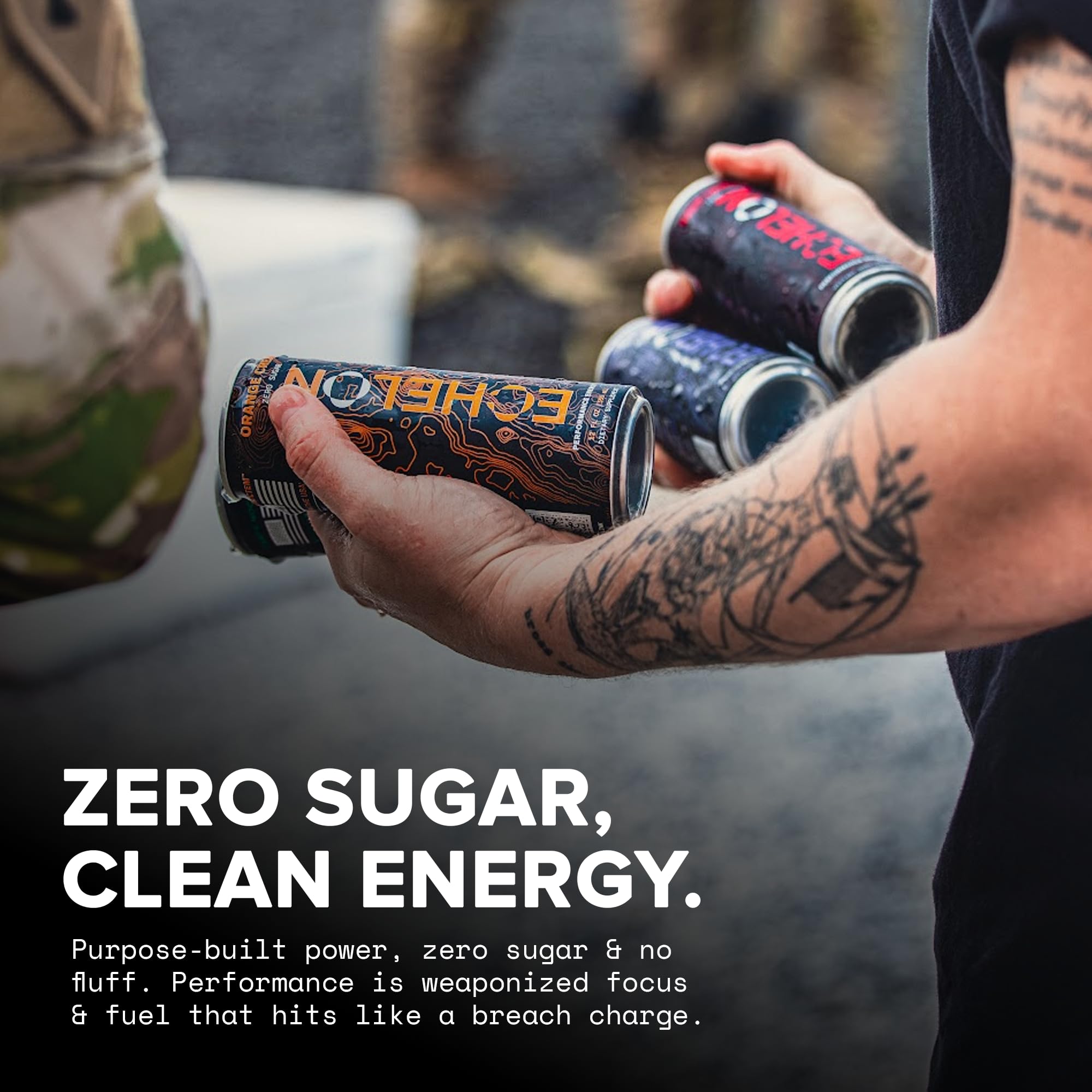 Echelon top-open can view highlighting convenient ready-to-drink energy