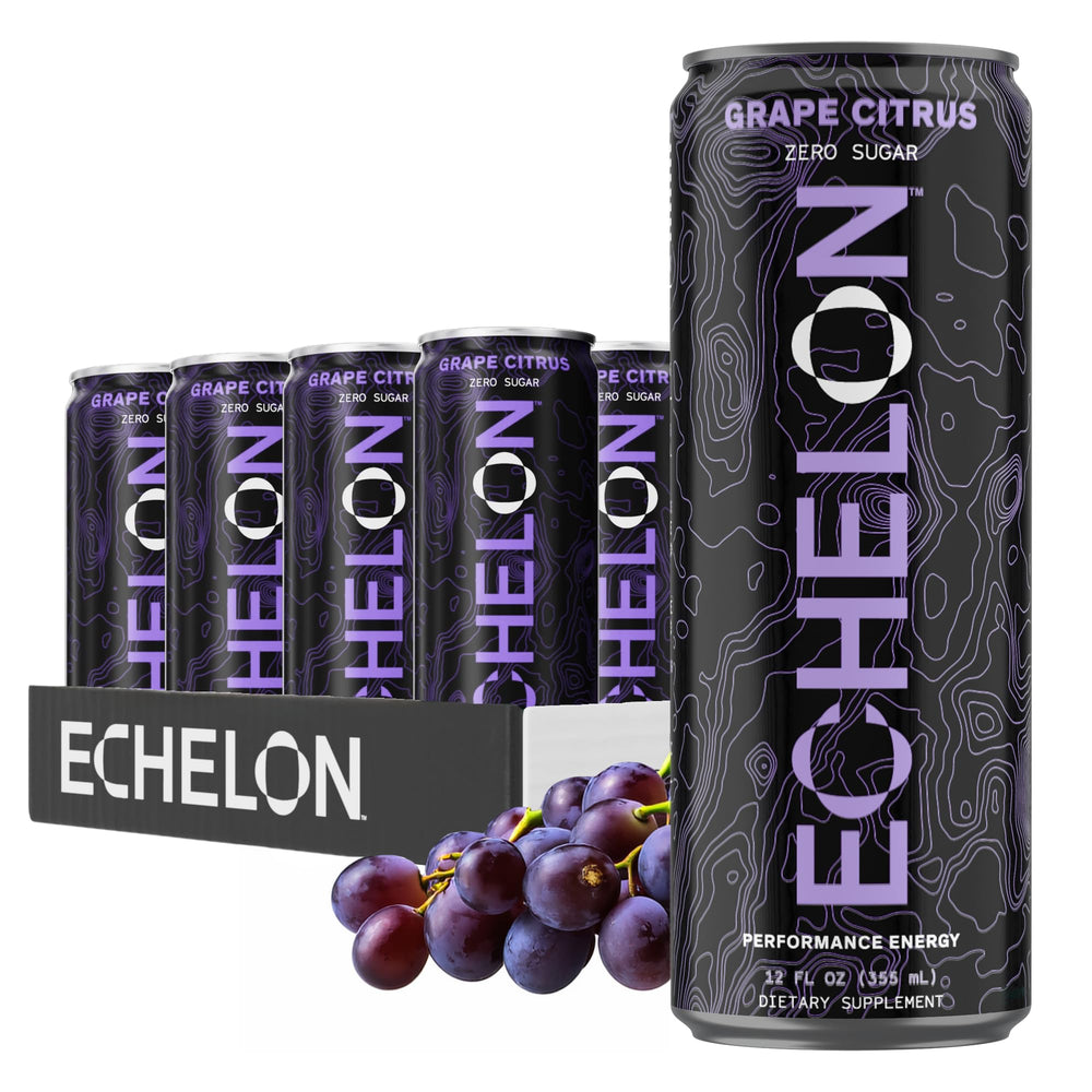 Echelon front can showing grape citrus flavor and refreshing appeal