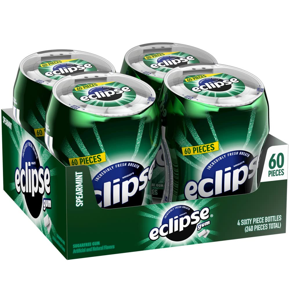 eclipse spearmint front packaging showing four bottles and brand for easy identification