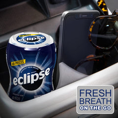 eclipse macro of gum piece showing smooth sugar-free center and cool taste
