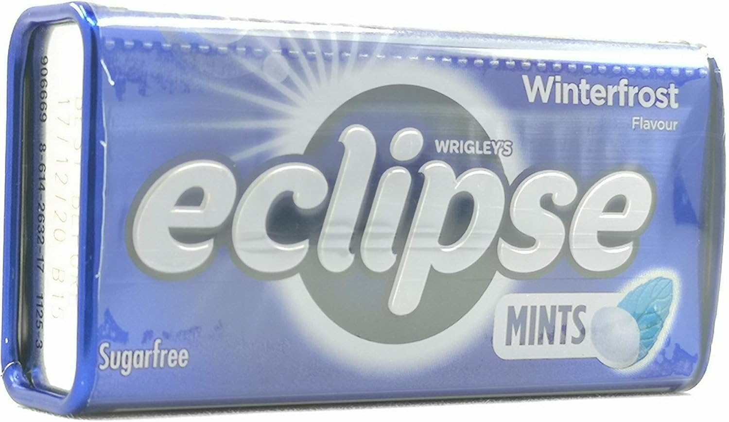 Eclipse Winterfrost open tin with visible mints highlighting quick access benefit