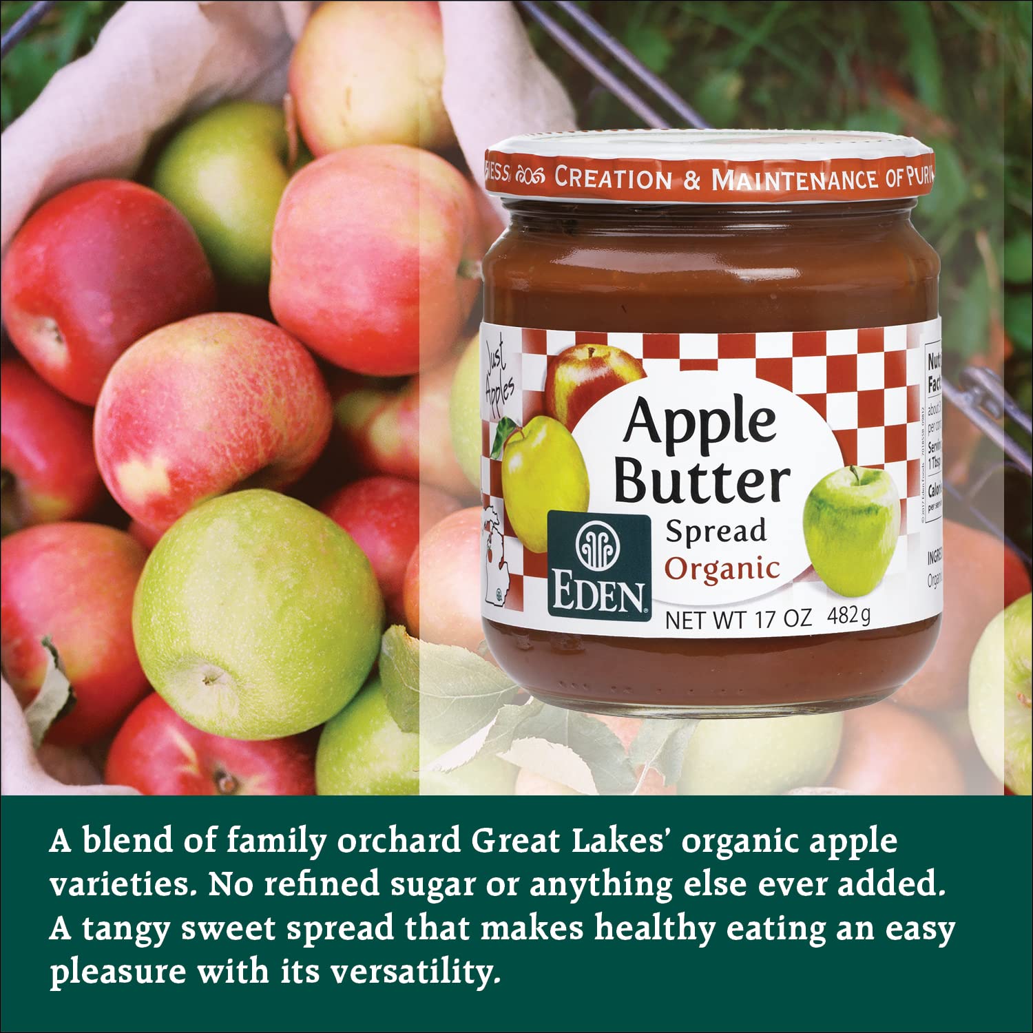 Eden Foods close-up of spread showing thick apple butter richness