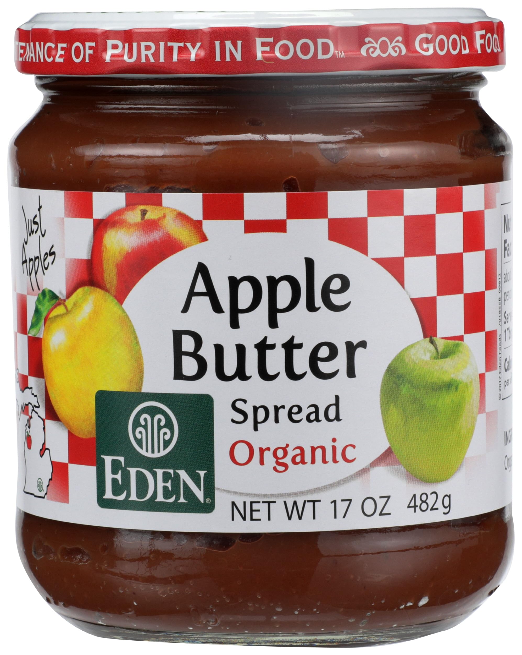 Eden Foods ingredients label highlighting organic apples and simple recipe