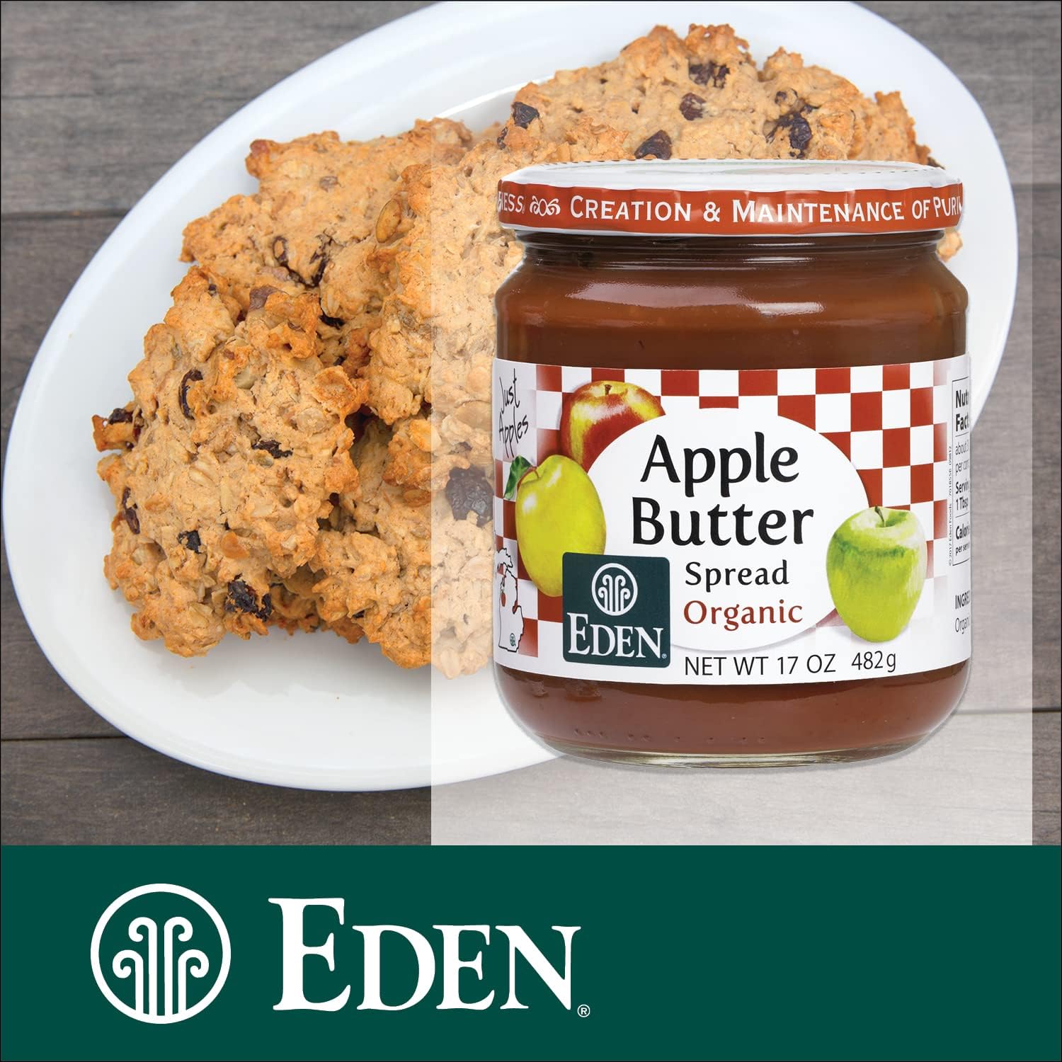 Eden Foods spoon close-up showing thick texture for baking and spreading