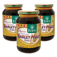 Eden Organic barley malt syrup front label showing product clarity and purity benefits