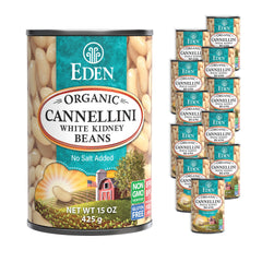 Eden Cannellini front packaging showing organic label and no-salt benefit