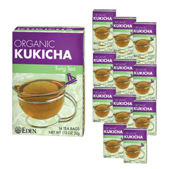 Eden Kukicha front packaging showing organic label and box benefits