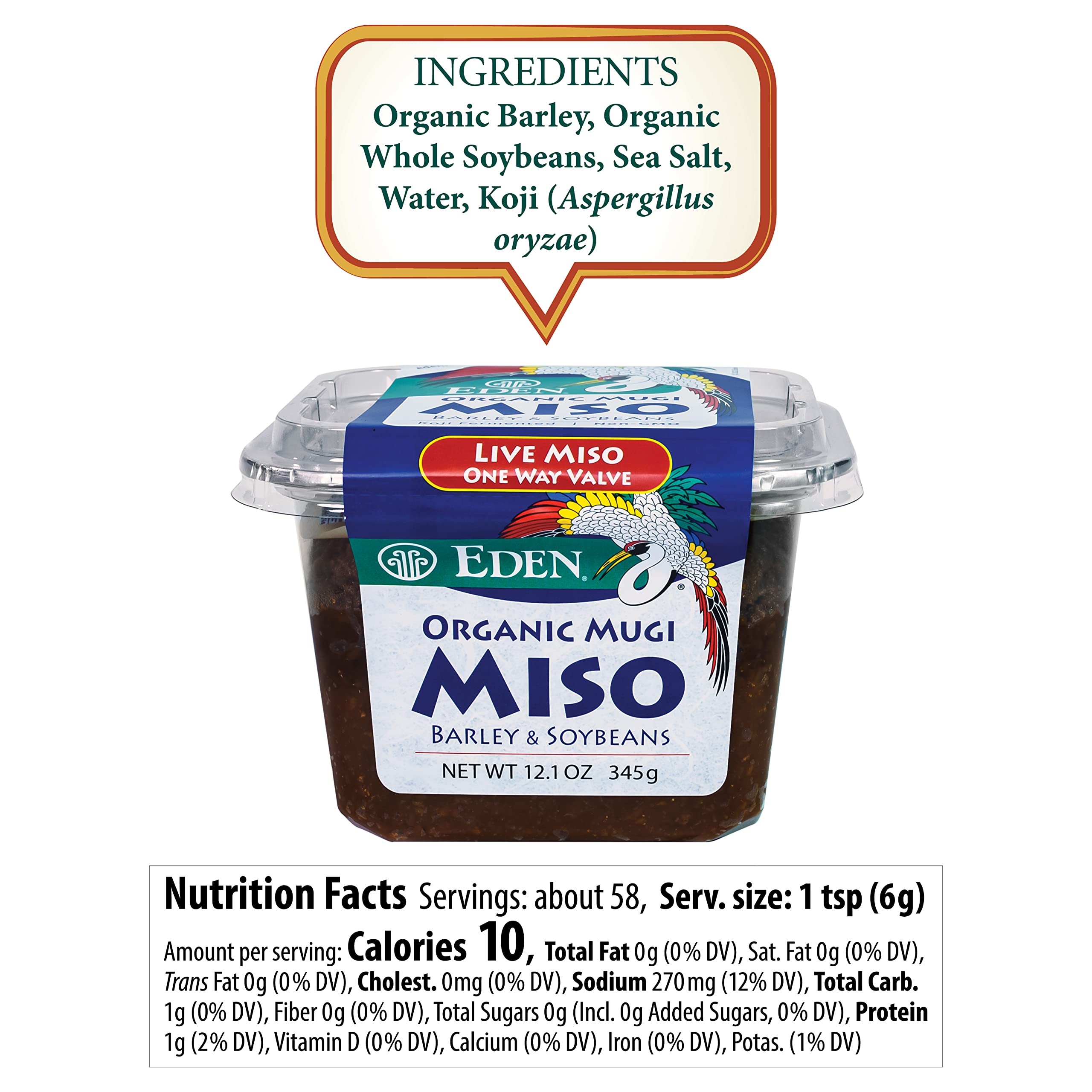 Eden Organic miso open jar close-up of texture preserving live-culture quality