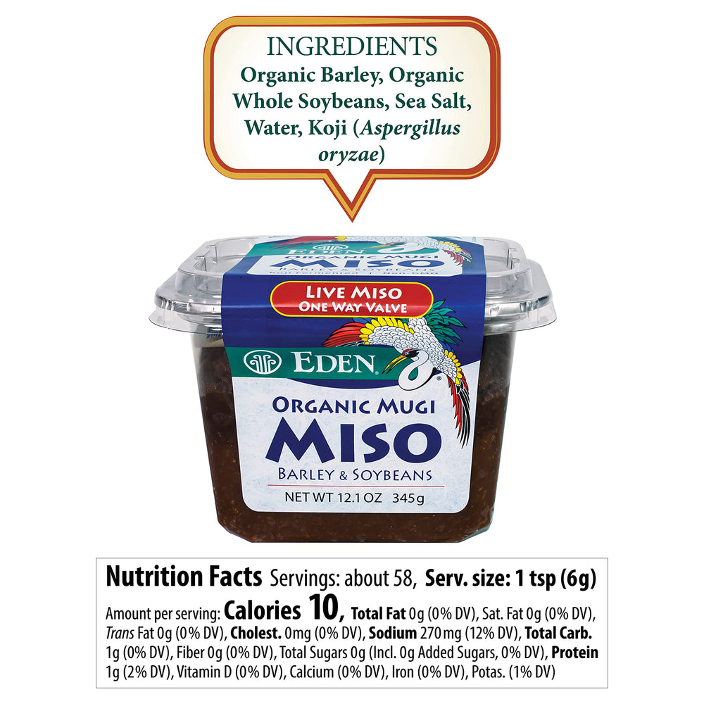 Eden Organic miso open jar close-up of texture preserving live-culture quality
